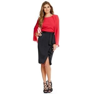 NWT Dillards Black Ruffle Tie Front October Skirt